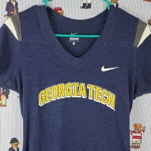 Nike Georgia Tech blue & gold Women's fitted med graphic scoop neck t-shirt